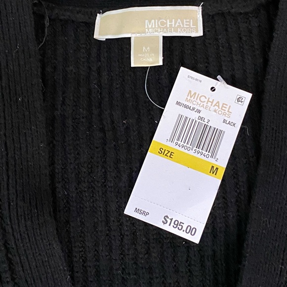 Michael Kors Sweater Coat Cardigan Oversized Medium Black NWT Retail $195 - Picture 3 of 11